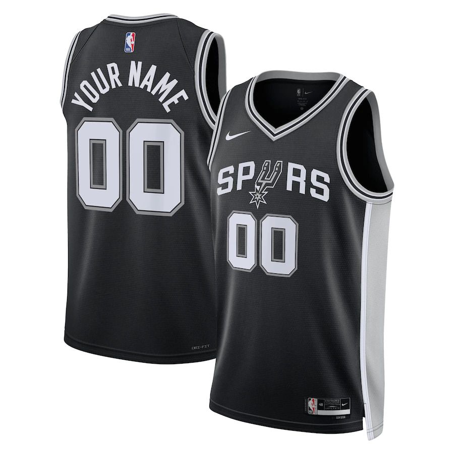 Men San Antonio Spurs Nike Black Icon Edition 2022-23 Swingman Custom NBA Jersey